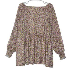 Alishebuy Women's Bohemian Floral Print Long Sleeve Blouse Tops M. NWT.